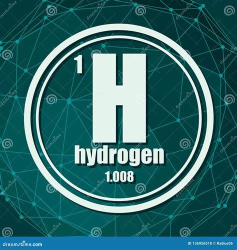 Hydrogen Chemical Element Stock Vector Illustration Of Element 136926518