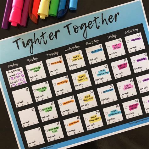 Free Printable Calendar For Madeline Move S Tighter Together Challenge