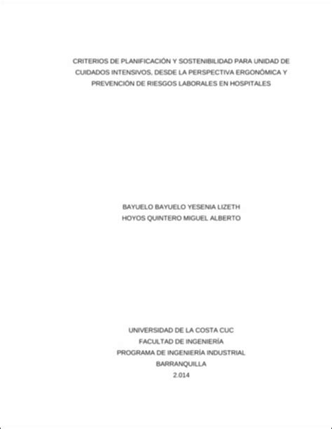 Criterios de planificación y sostenibilidad para unidad de cuidados