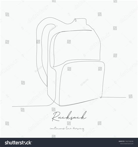 Continuous Line Drawing Rucksack Simple Vector Stock Vector Royalty