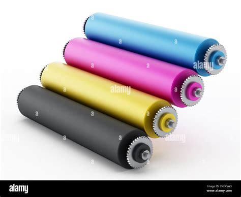 Cmyk Printing Press With Test Print D Illustration Stock Photo Alamy