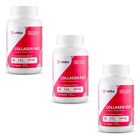 Kit 3 Collagen Face Peptídeos Bioativos de Colágeno Hidrolisado