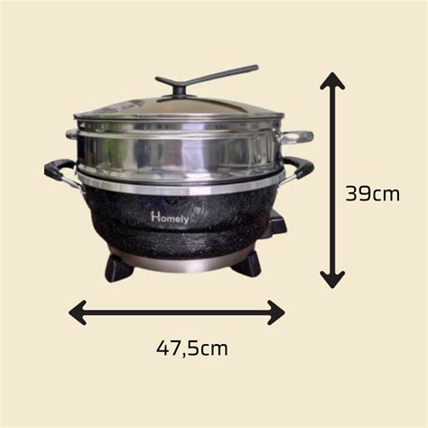 Homely HL Multi Function Electric Pan W Capacity L Hot Pot Cooker With Steamer