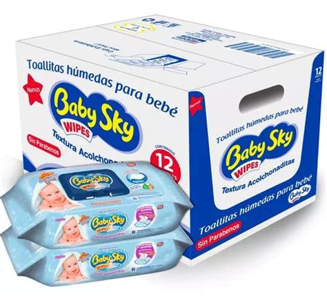 Toallitas Húmedas Para Bebé Baby Sky Caja Con 12 Paquetes Con 80