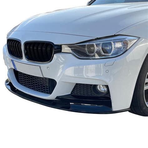 Front Spoiler Lippe schwarz glänzend ABE passend für Stoßstange BMW 3er