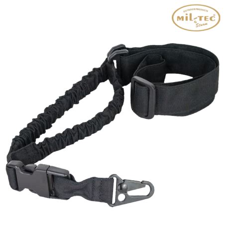 MIL TEC Sangle Tactique Bungee Noir 1 Point Safe Zone Airsoft