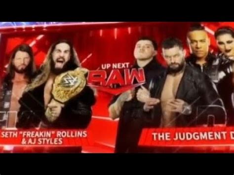 Wwe Raw Seth Rollins Aj Styles Vs The Judgement Day Tag Team Match