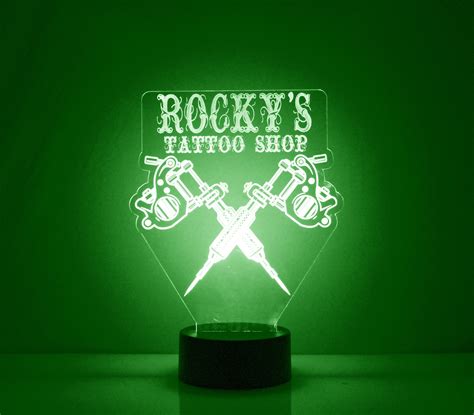 Tattoo Shop Acrylic Light up Sign Custom Engraved Table - Etsy