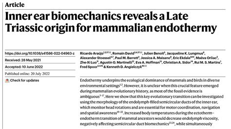 Trabajo Nature Endotermia Mamaliana 2022 Museo Ciencias Naturales