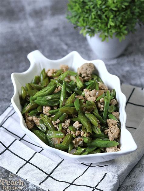 Ginisang Baguio Beans With Pork The Peach Kitchen Recipe Peach