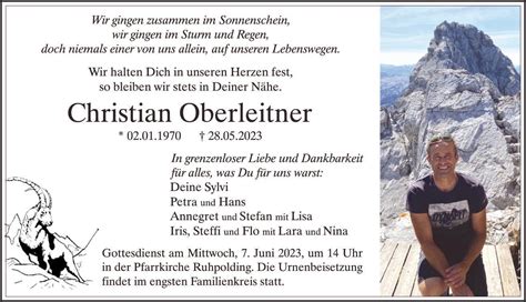 Trauer Oberleitner Christian Ta Anzeigen Traunsteiner Tagblatt