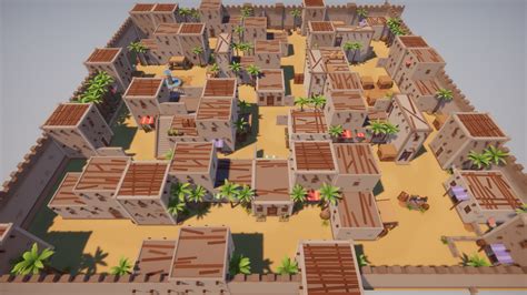 Low Poly Fps Map Vol2 Shooter Desert City Map For Unity 3d Model Turbosquid 2058346