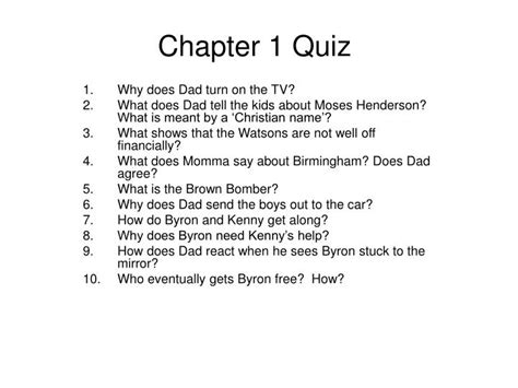 Ppt Chapter 1 Quiz Powerpoint Presentation Free Download Id5111190