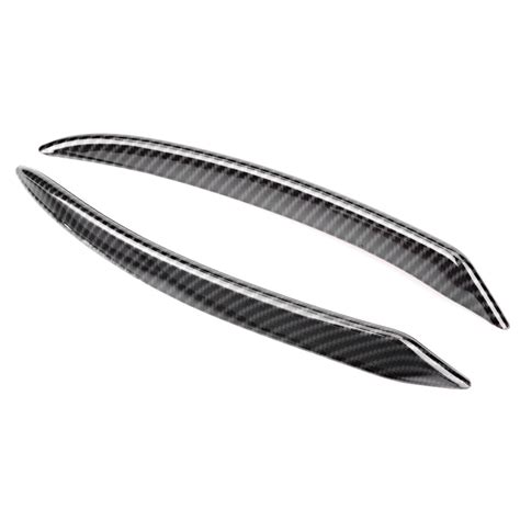 Pieces Of Carbon Fiber Textured Front Bumper Air Knife Spoiler Trim