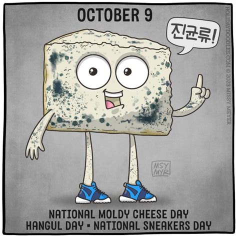 October 9 Every Year National Moldy Cheese Day National Sneakers