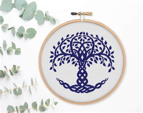 Tree Of Life Cross Stitch Pattern Celtic Tree Of Life Counted Etsy