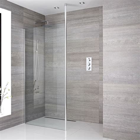 Milano Alto Wet Room Shower Enclosure Choice Of Glass Size And Drain