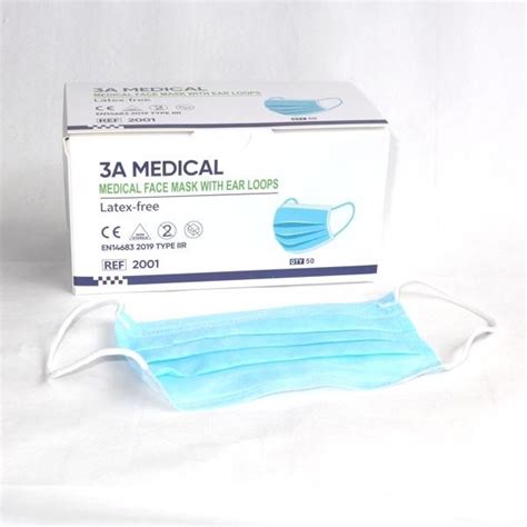 Face Masks Pleated Loop Medical Type Iir Box Of