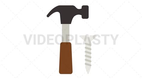 Hammer And Nail Royalty Free Stock Animation VideoPlasty