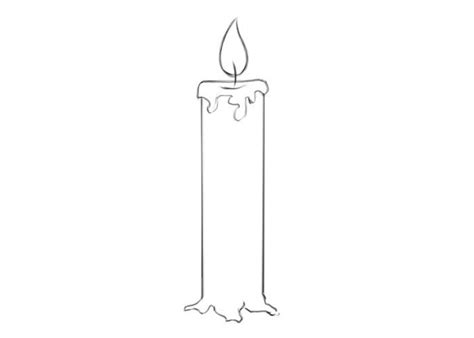 Easy Candle Coloring Page A Cartoon Cartoon Styles Light Orange Orange