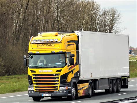 Scania R Series Topline From Sawtrans Poland Transport In Movement