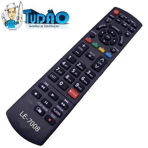 Controle TV Panasonic Led Netflix LE 7008 Lelong Controle Remoto Para