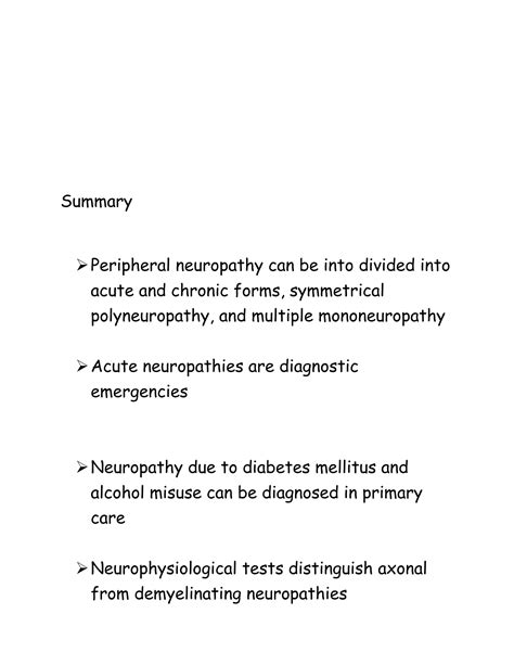 Peripheral Neuropathy Summary Pdf