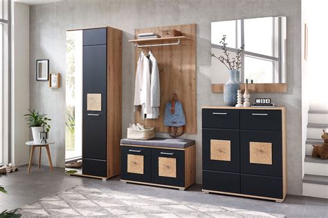 Innostyle Garderobe Fun Artisaneiche schwarz matt Möbel Letz Ihr