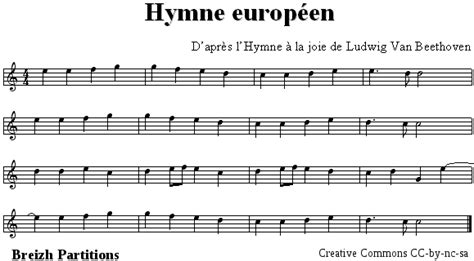 European Anthem Ode To Joy Free Sheet Music