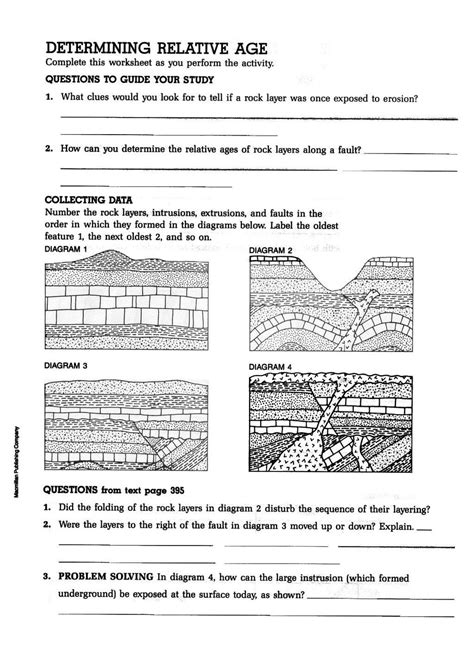 Relative Dating Worksheet With Answers