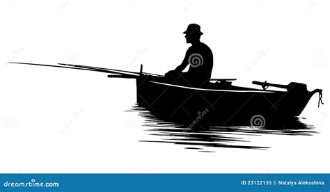 Fisherman Silhouette Stock Vector Illustration Of Isolated 23122135