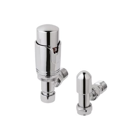 Eastbrook Chrome Angled Thermostatic Radiator Valves Sanctuary Bathrooms