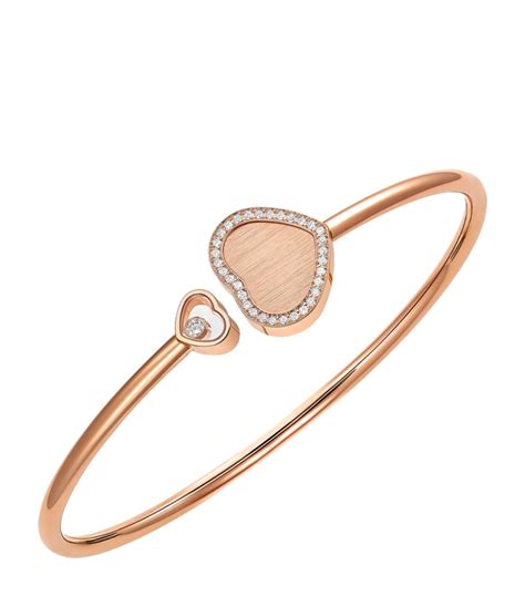 Chopard Rose Gold And Diamond Happy Hearts Bangle Harrods UK