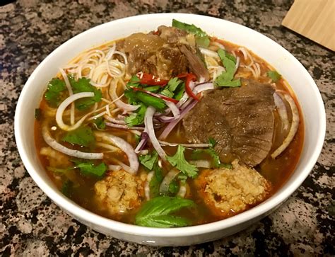 Homemade Bun Bo Hue Spicy Beef And Pork Noodle Soup Rfood