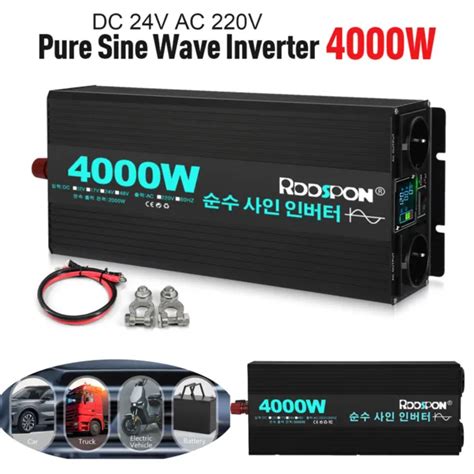 4000W PUR SINUS Convertisseur 24V To 220V Onduleur Power Inverter