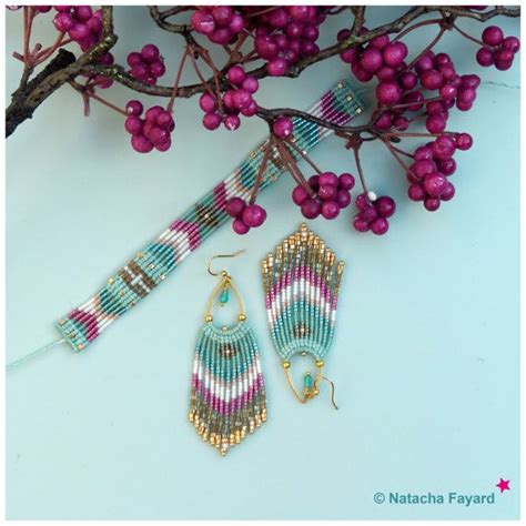 Long Beaded Fringe Earrings Made Of Micromacrame And Miyuki Seed Beads