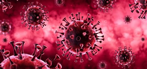 Covid 19 Coronavirus In Red Background Virology Concept 3d