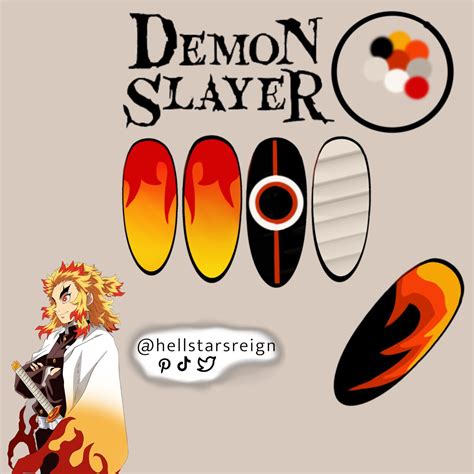 Kyojuro Rengoku A Hashira From Demon Slayer As A Nail Set Pretty Gel