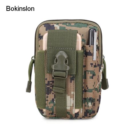 Bokinslon Men Waist Bags Oxford Cloth Fashion Male Small Bags Camouflage Solid Color Unisex