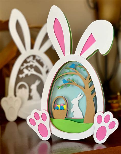 Layered Easter Bunny Egg SVG Layered Easter Design Easter Papercraft