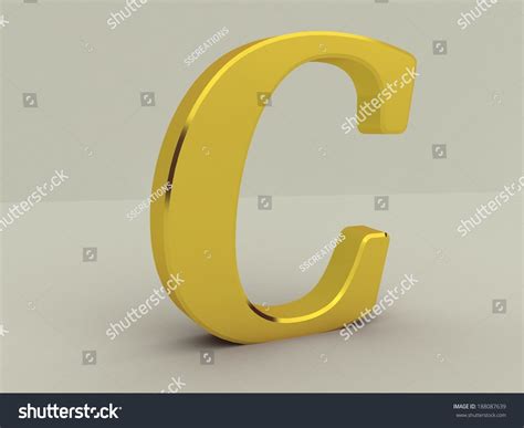 3d Yellow Letter C Isolated White Stock Illustration 188087639