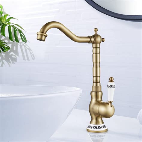 R Tro Mitigeur Robinet De Lavabo Laiton C Ramique Vier Robinet Bleu