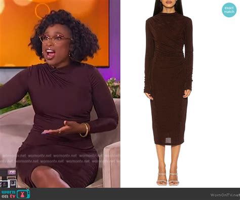 Wornontv Jennifers Brown Ruched Mesh Dress On The Jennifer Hudson