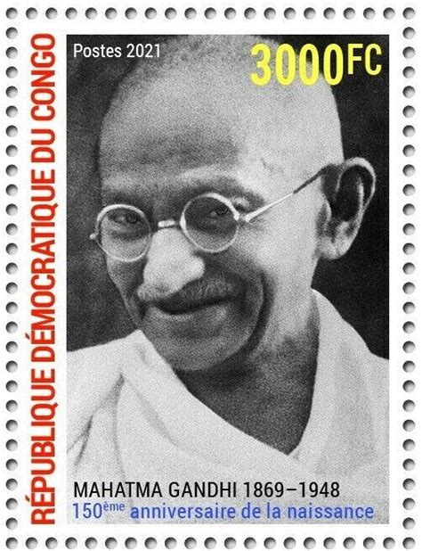 Stamp 150th Birth Anniversary Of Mahatma Gandhi Congo Democratic