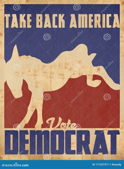 Vote Democrat 2020 Take Back America Vintage Art Poster Editorial Photo