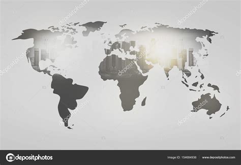 World Map With City Over White Background Stock Photo By ©syda