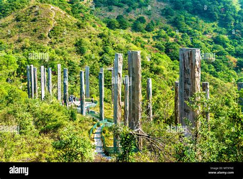 Wisdom Path On Lantau Island In Hong Kong China Stock Photo Alamy