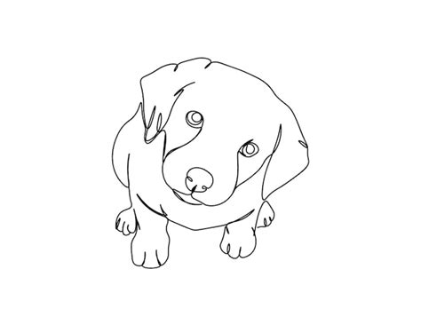 Le Dessin D Art D Une Seule Ligne De Chien Continue L Illustration