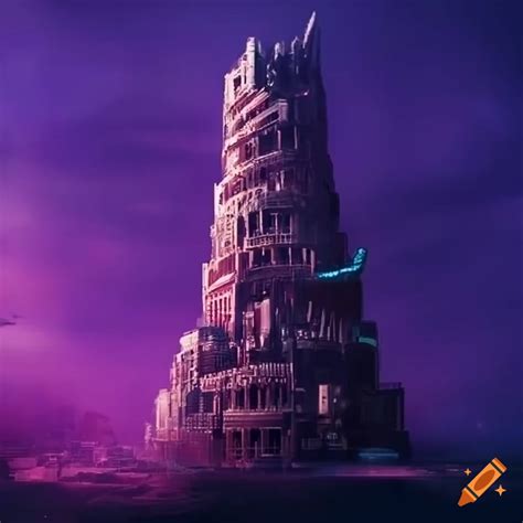 Cyberpunk Tower Of Babel Artwork On Craiyon