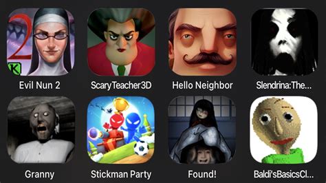 Evil Nun 2 Scary Teacher 3D Hello Neighbor Slendrina Granny Stickman